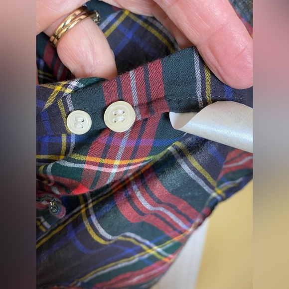 J. Crew Perfect Shirt Plaid Button down Tartan 100% Cotton Womens XL - Picture 8 of 10